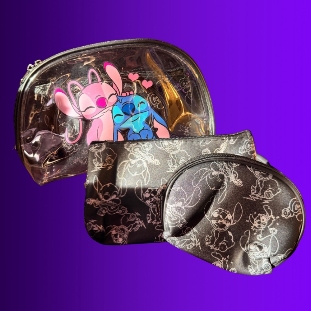 LILO & STITCH DISNEY 3 Piece Makeup Beauty Pencil Bag Set